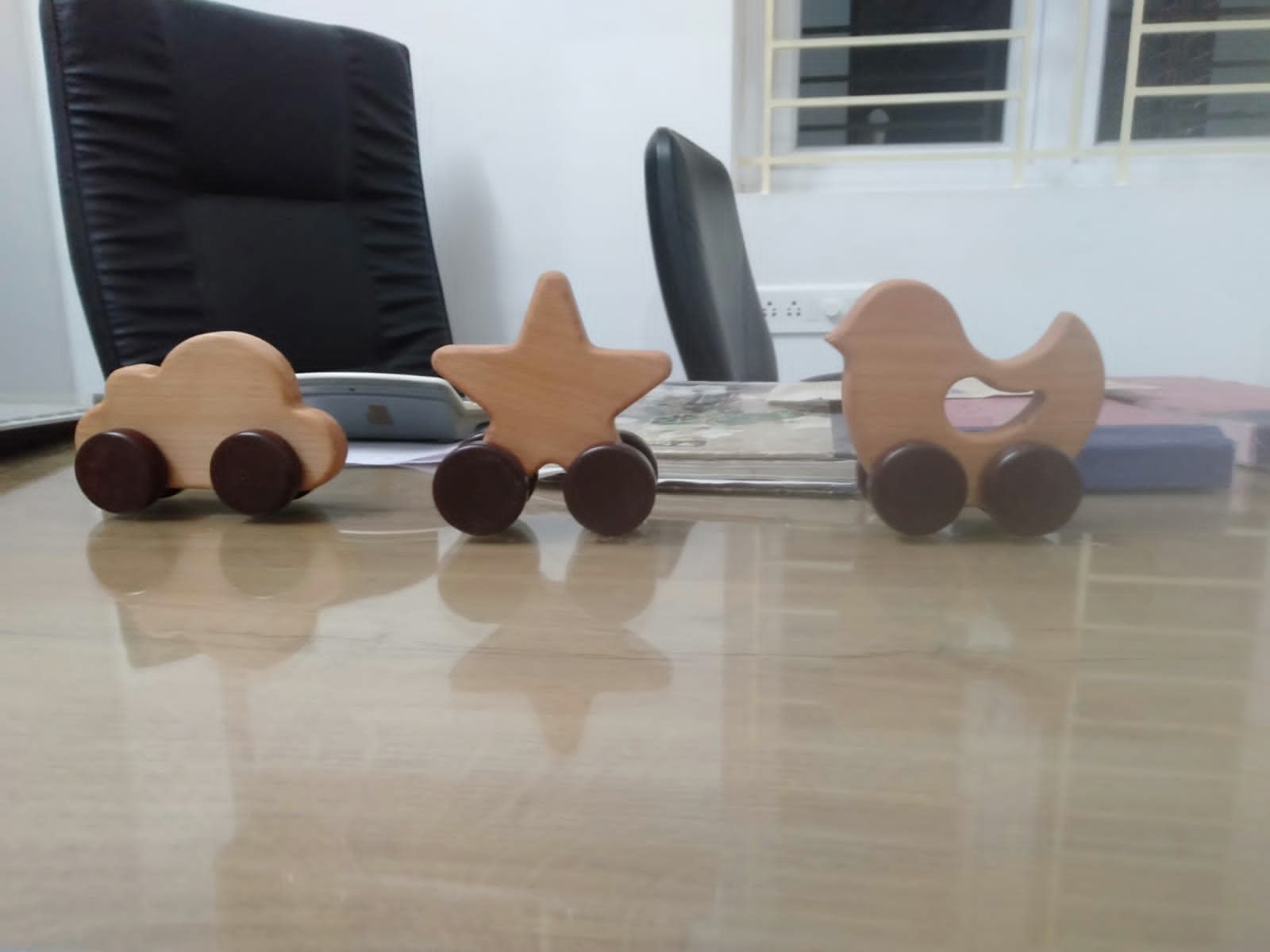 Wooden toys with wheels
